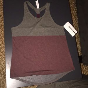 Gray and maroon tank top